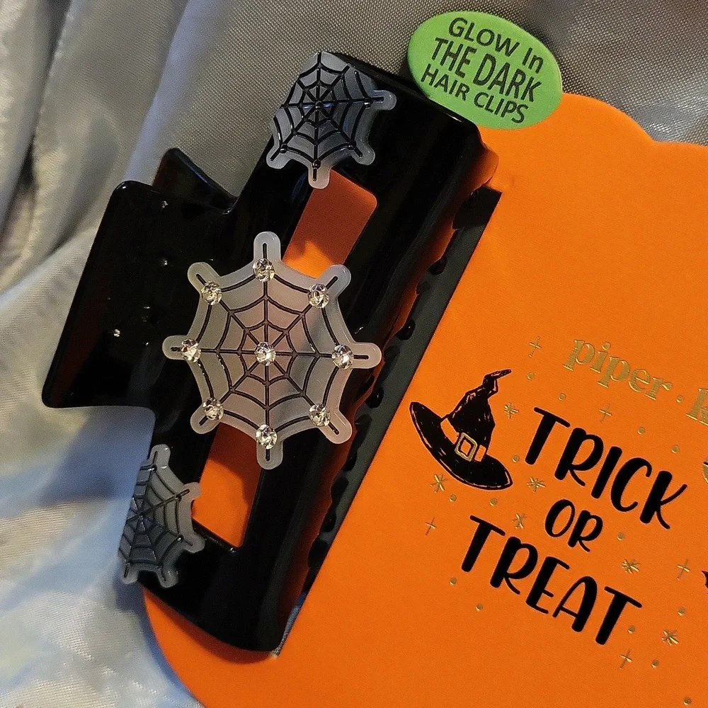 Piper K Halloween Hair Clips Set Spooky Web